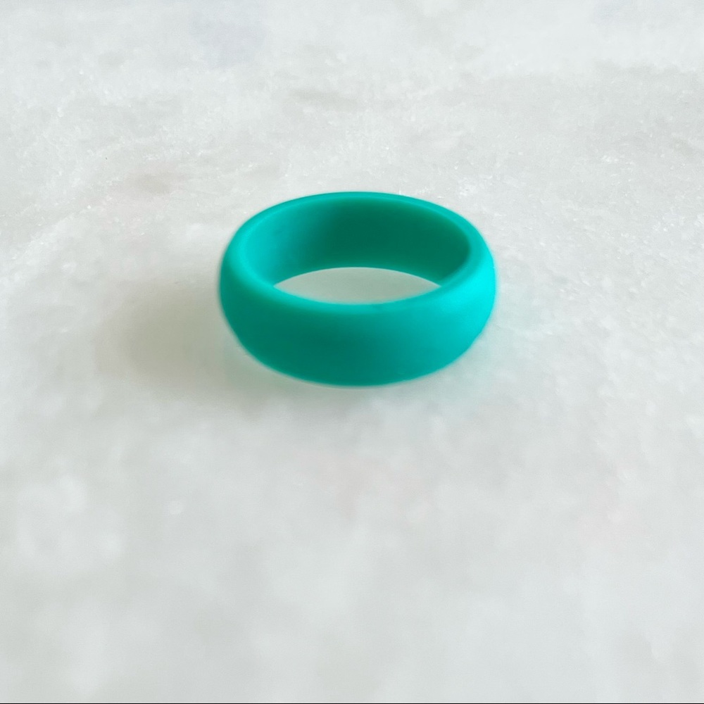 Turquoise- Womens Silicone Ring - Rounded Edge